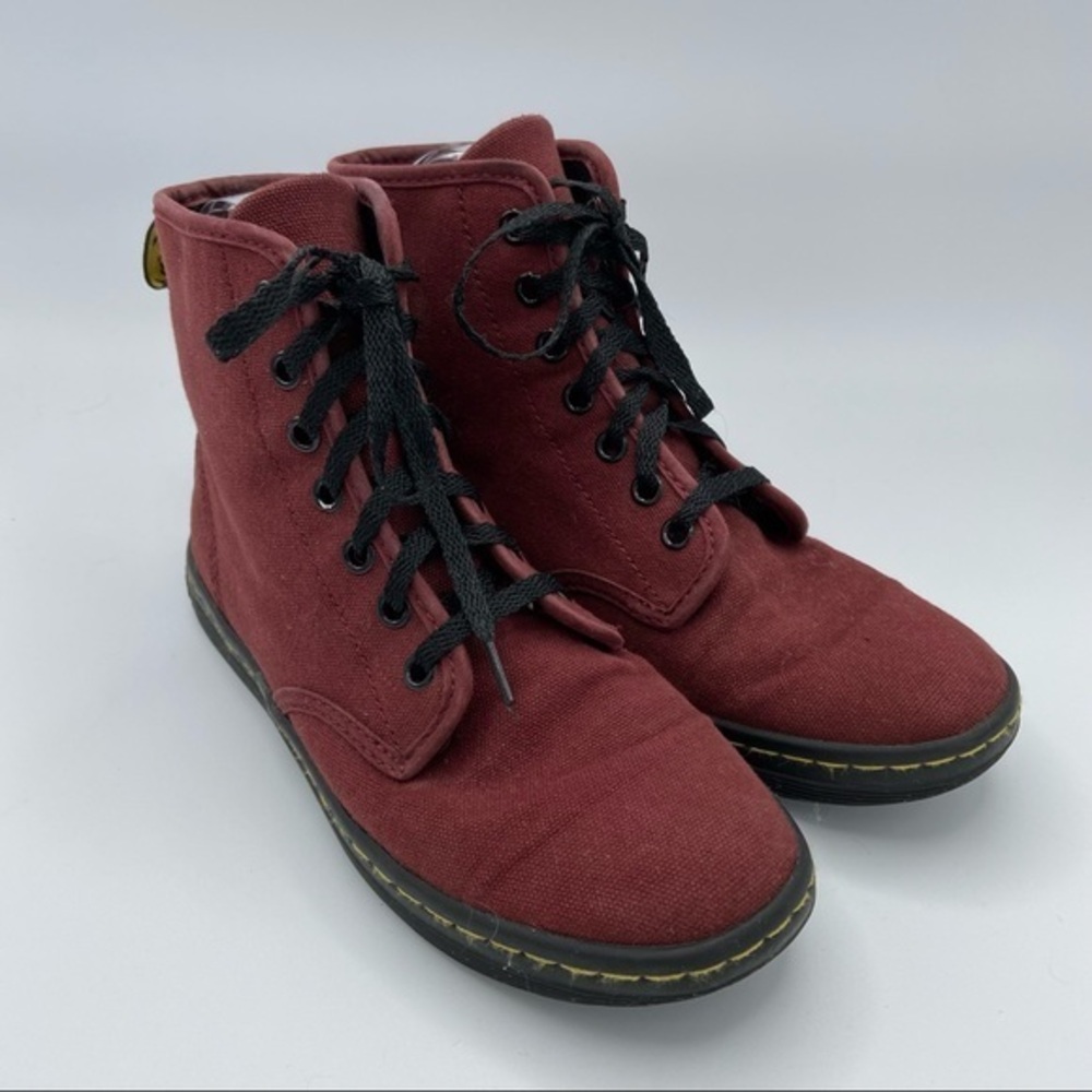 Dr. Martens Shoreditch boots airwave cherry red burgundy canvas 6